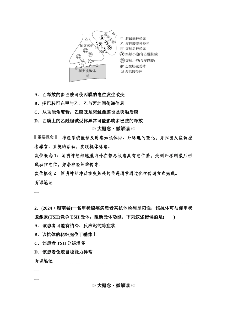 2026版《课堂新坐标》高三生物学一轮复习单选版59选择性必修1第七单元大概念升华课5(1).docx_第2页