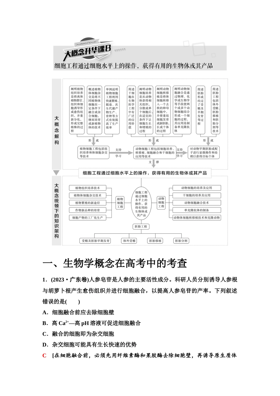 2026版《课堂新坐标》高三生物学一轮复习单选版77选择性必修3第九单元大概念升华课8.docx_第1页