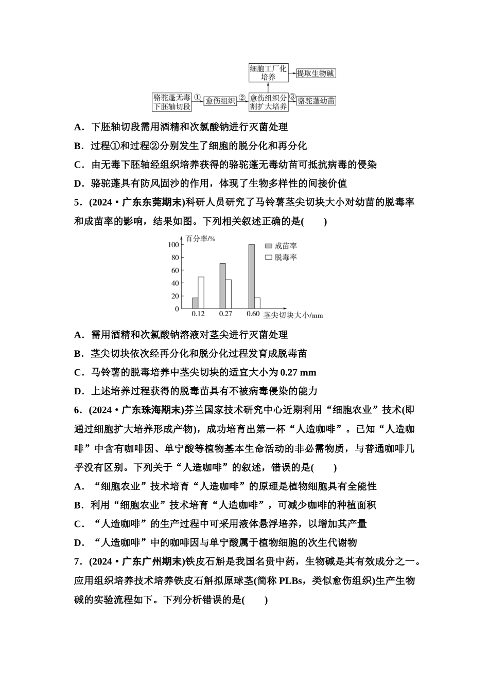 2026版《课堂新坐标》高三生物学一轮复习单选版课时数智作业52植物细胞工程.docx_第2页