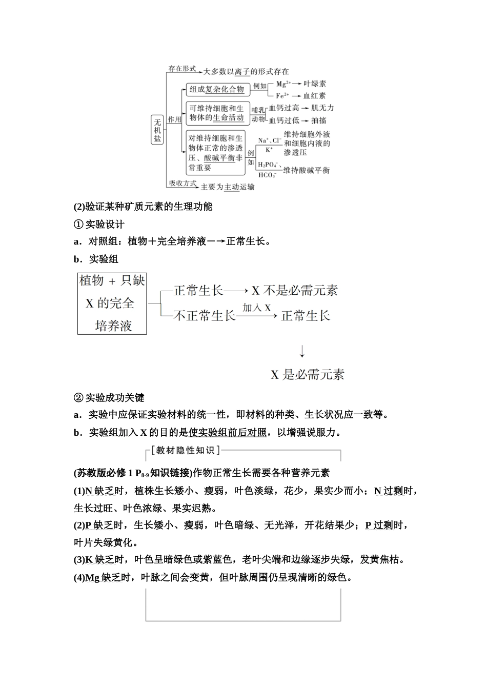 2026版《课堂新坐标》高三生物学一轮复习江苏专版02必修1第一单元第2讲细胞中的无机物、糖类和脂质.docx_第3页