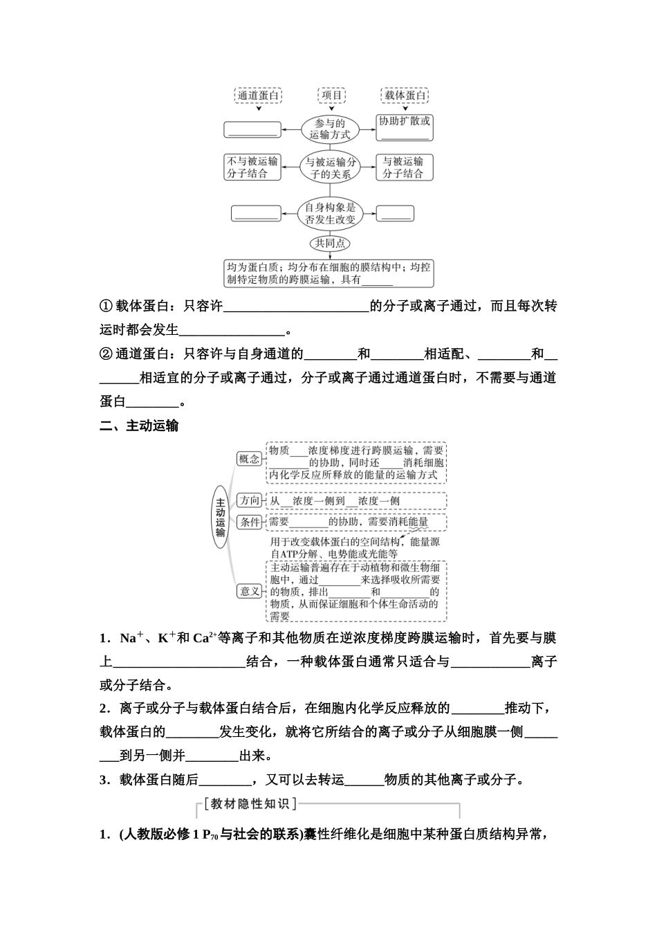 2026版《课堂新坐标》高三生物学一轮复习江苏专版08必修1第二单元第7讲物质跨膜运输的方式及影响因素(1).docx_第2页