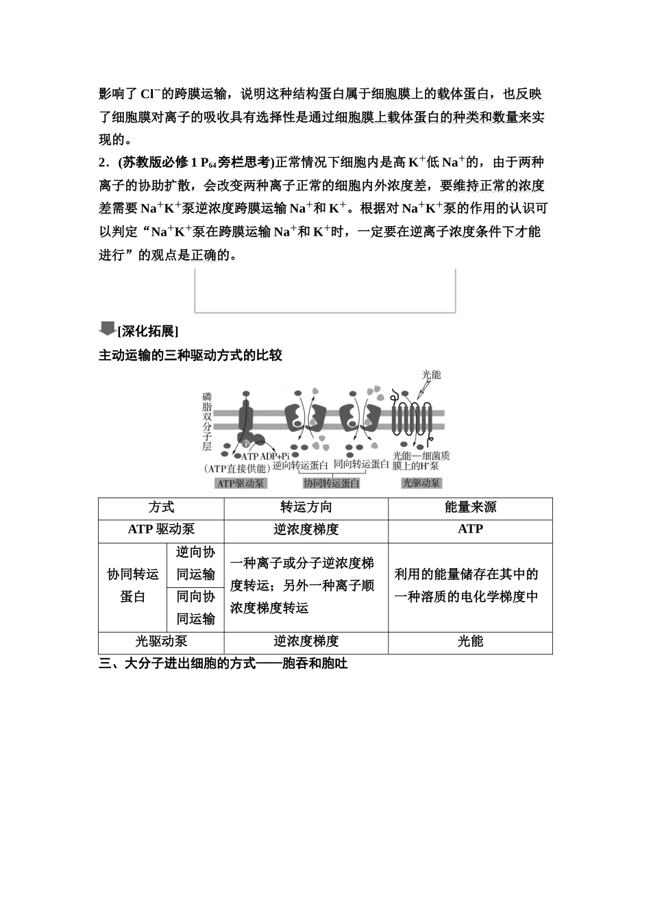 2026版《课堂新坐标》高三生物学一轮复习江苏专版08必修1第二单元第7讲物质跨膜运输的方式及影响因素(1).docx_第3页