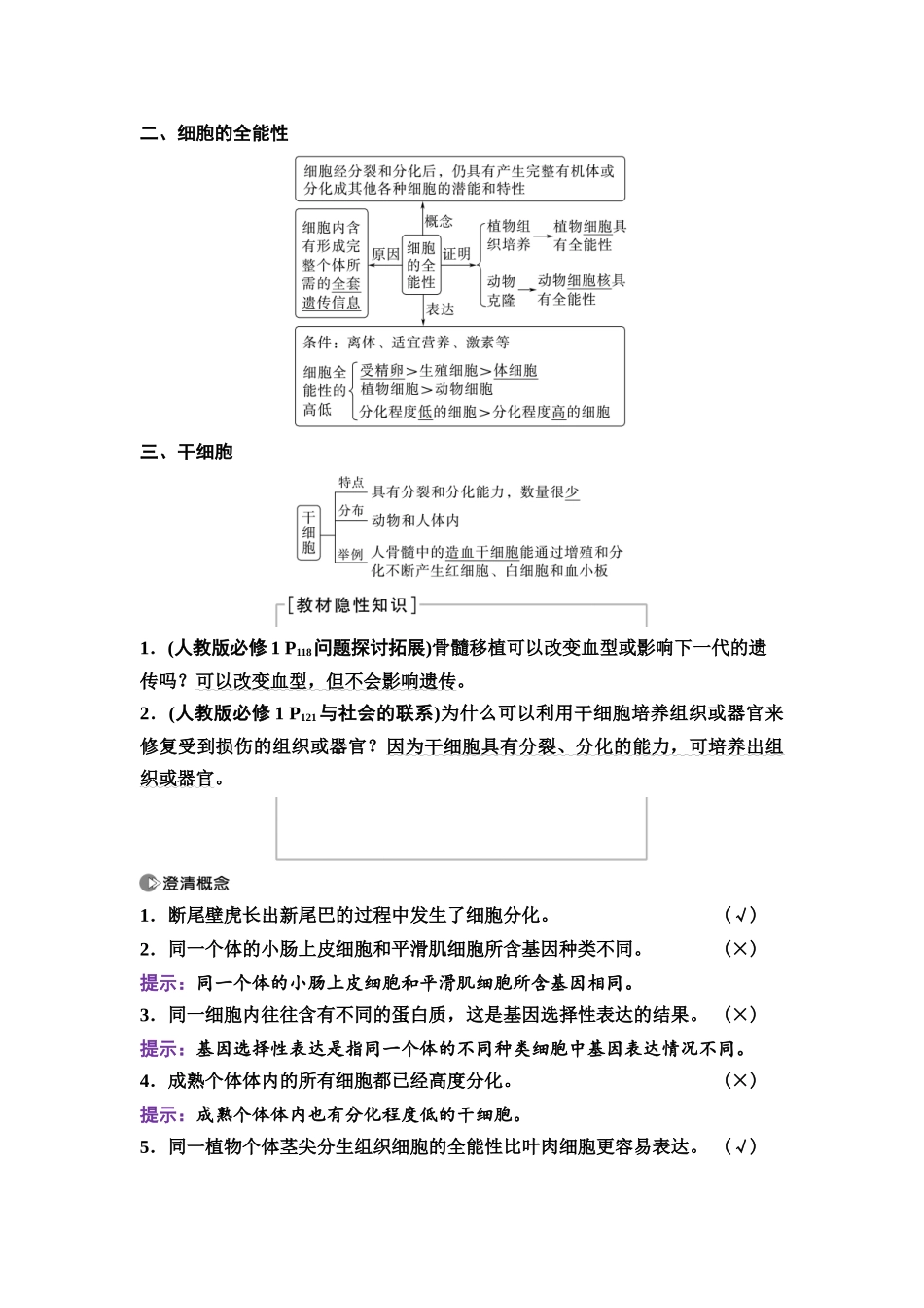 2026版《课堂新坐标》高三生物学一轮复习江苏专版22必修1第三单元第17讲细胞的分化、衰老和死亡.docx_第2页