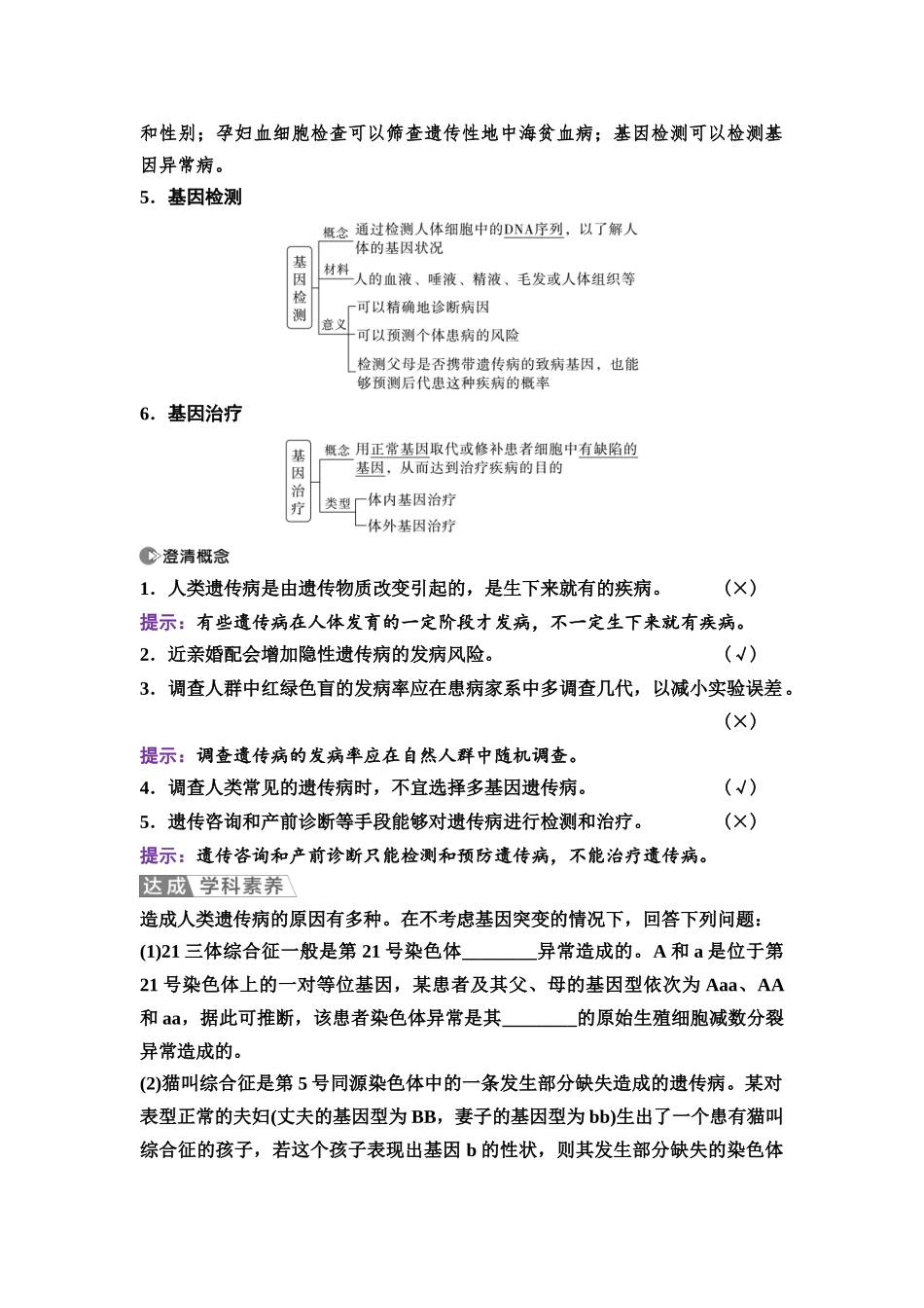 2026版《课堂新坐标》高三生物学一轮复习江苏专版31必修1第四单元第24讲人类遗传病及遗传系谱分析.docx_第3页