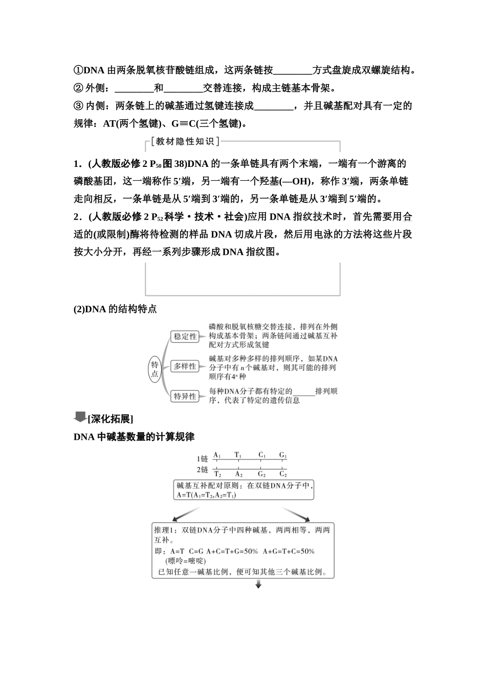 2026版《课堂新坐标》高三生物学一轮复习江苏专版34必修2第五单元第26讲DNA的结构、复制和基因的本质(1).docx_第2页