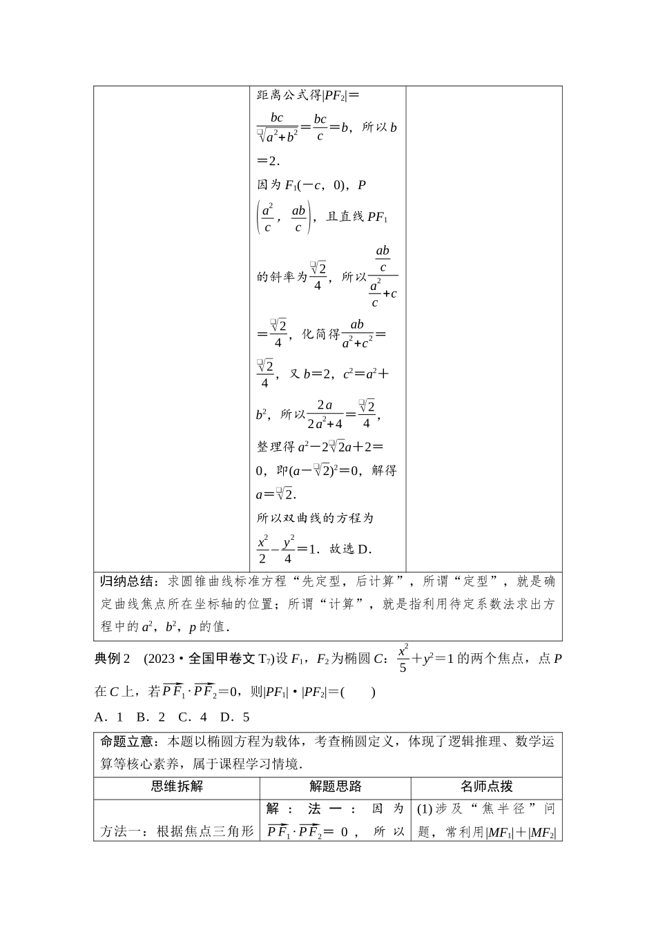 2026版《课堂新坐标》高三数学一轮复习基础版03母题必读命题区间15圆锥曲线的方程与性质.docx_第2页