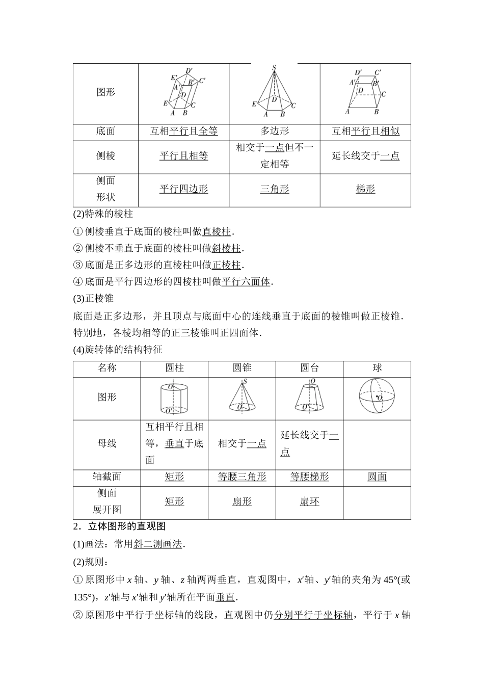 2026版《课堂新坐标》高三数学一轮复习基础版58第七章第1课时基本立体图形、简单几何体的表面积与体积.docx_第2页