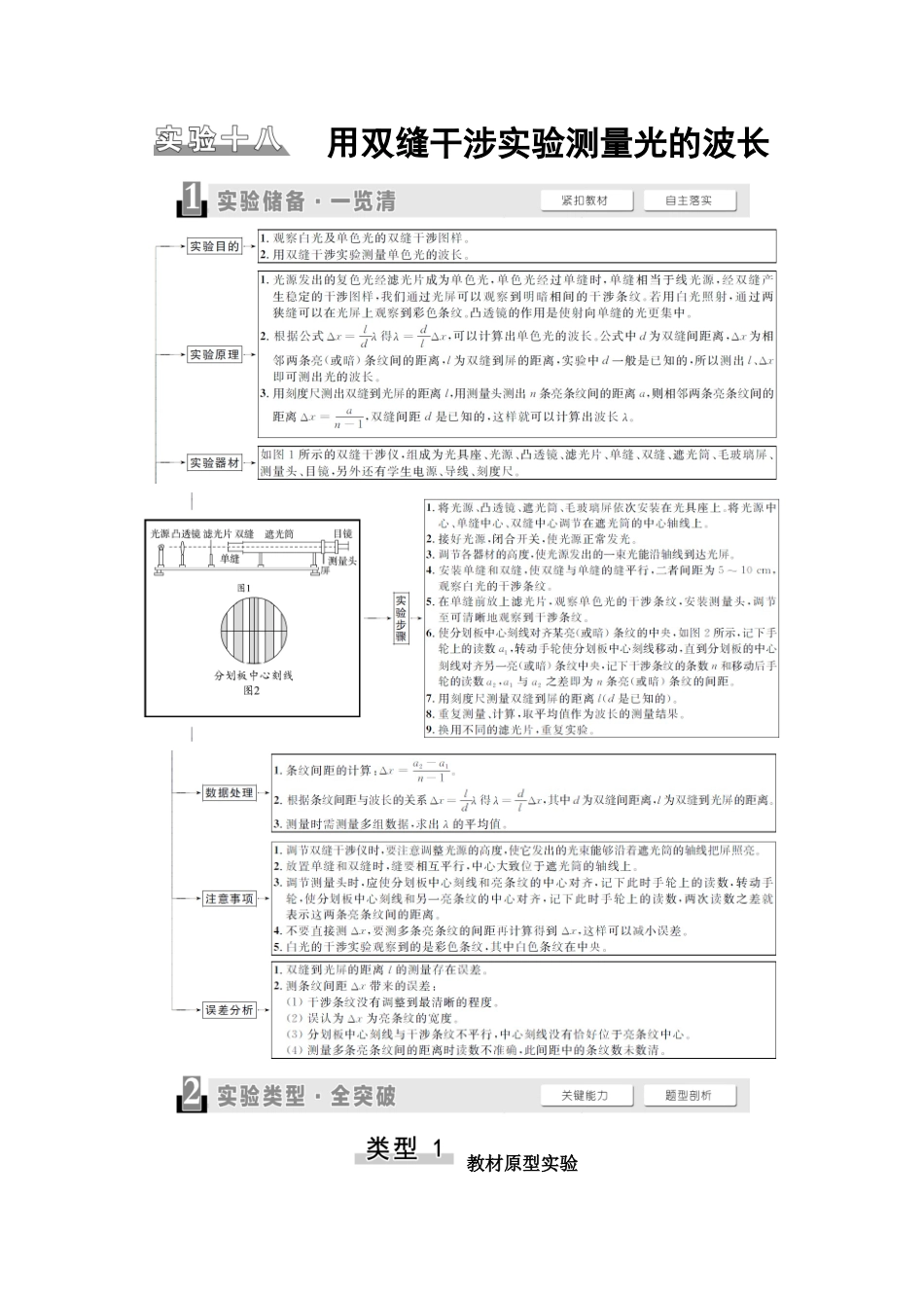 2026版《课堂新坐标》高三物理一轮复习广东专版76第十三章实验十八用双缝干涉实验测量光的波长(1).docx_第1页