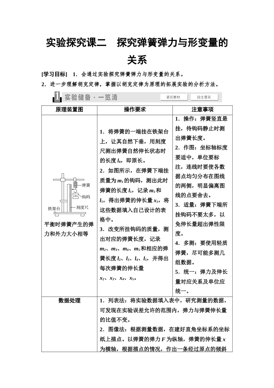 2026版《课堂新坐标》高三物理一轮复习通用版09第二章实验探究课二探究弹簧弹力与形变量的关系.docx_第1页