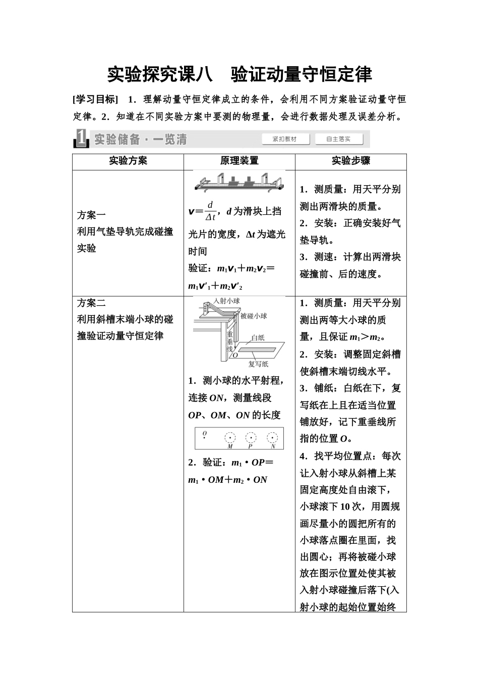 2026版《课堂新坐标》高三物理一轮复习通用版33第六章实验探究课八验证动量守恒定律.docx_第1页