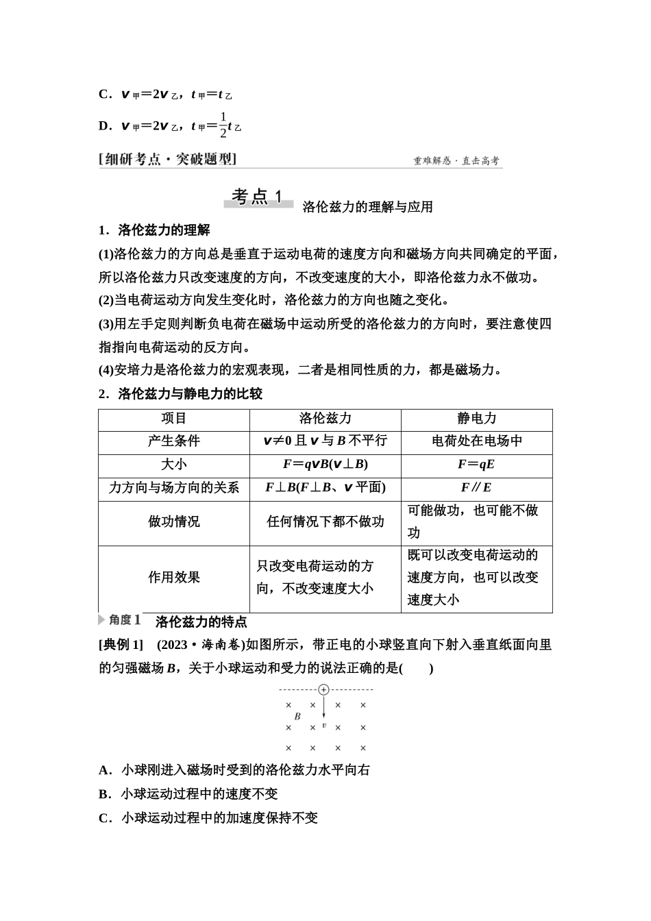 2026版《课堂新坐标》高三物理一轮复习通用版51第十章第2节磁场对运动电荷的作用.docx_第3页