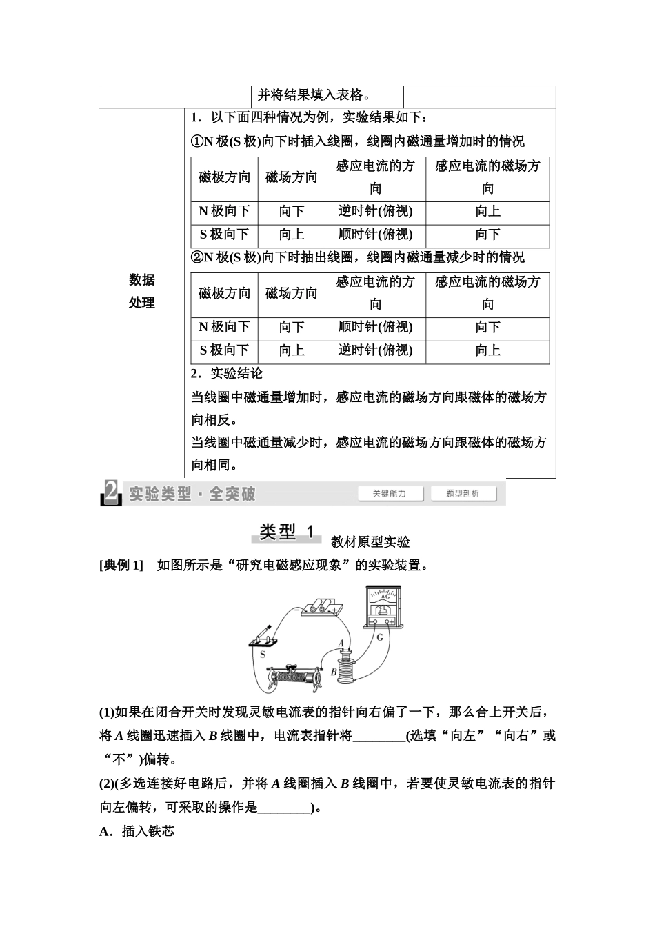 2026版《课堂新坐标》高三物理一轮复习通用版60第十一章实验探究课十四探究影响感应电流方向的因素.docx_第2页