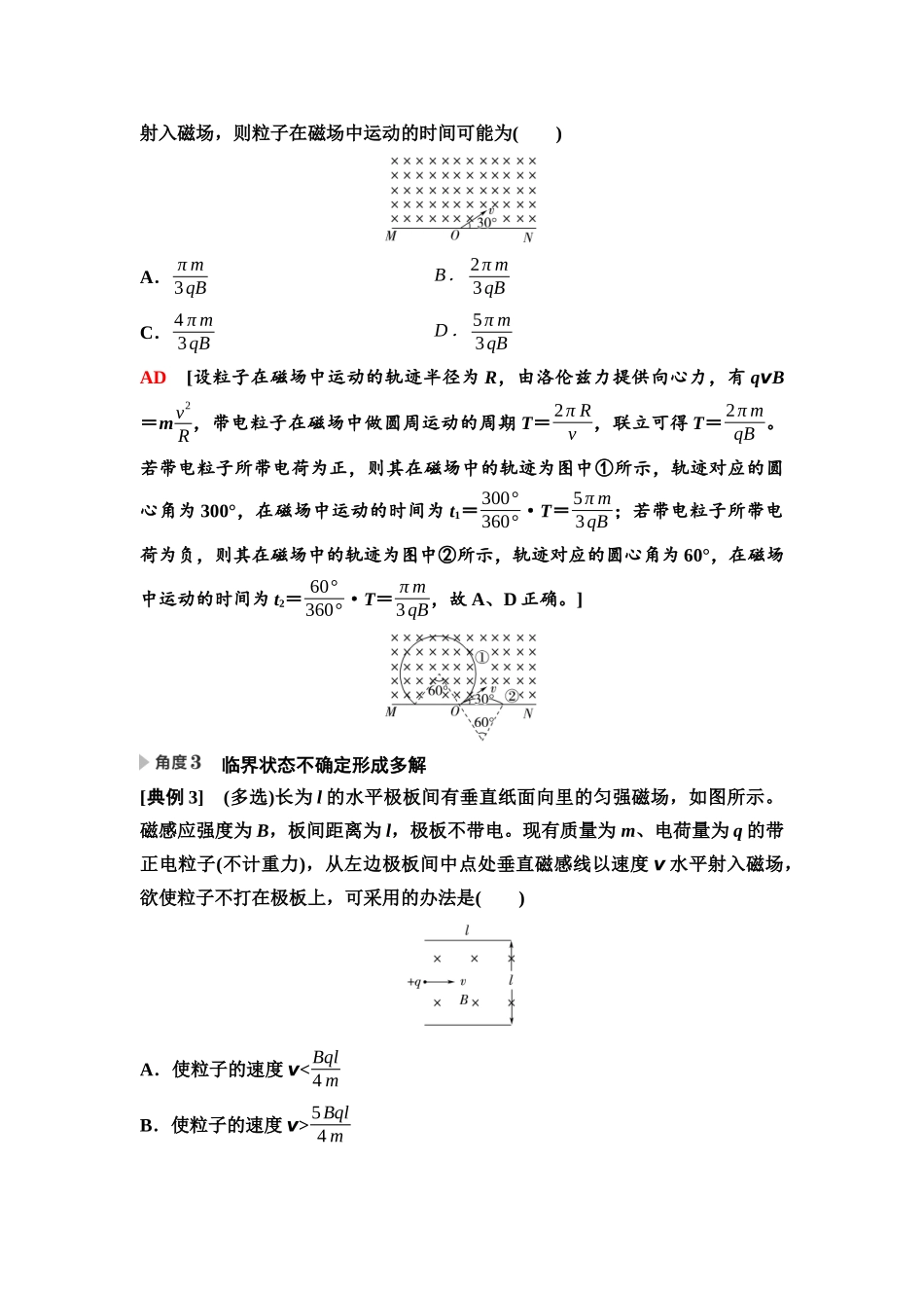 2026版《课堂新坐标》高三物理一轮复习通用版62第十章思维进阶课十三带电粒子在磁场中运动的临界、极值和多解问题.docx_第3页