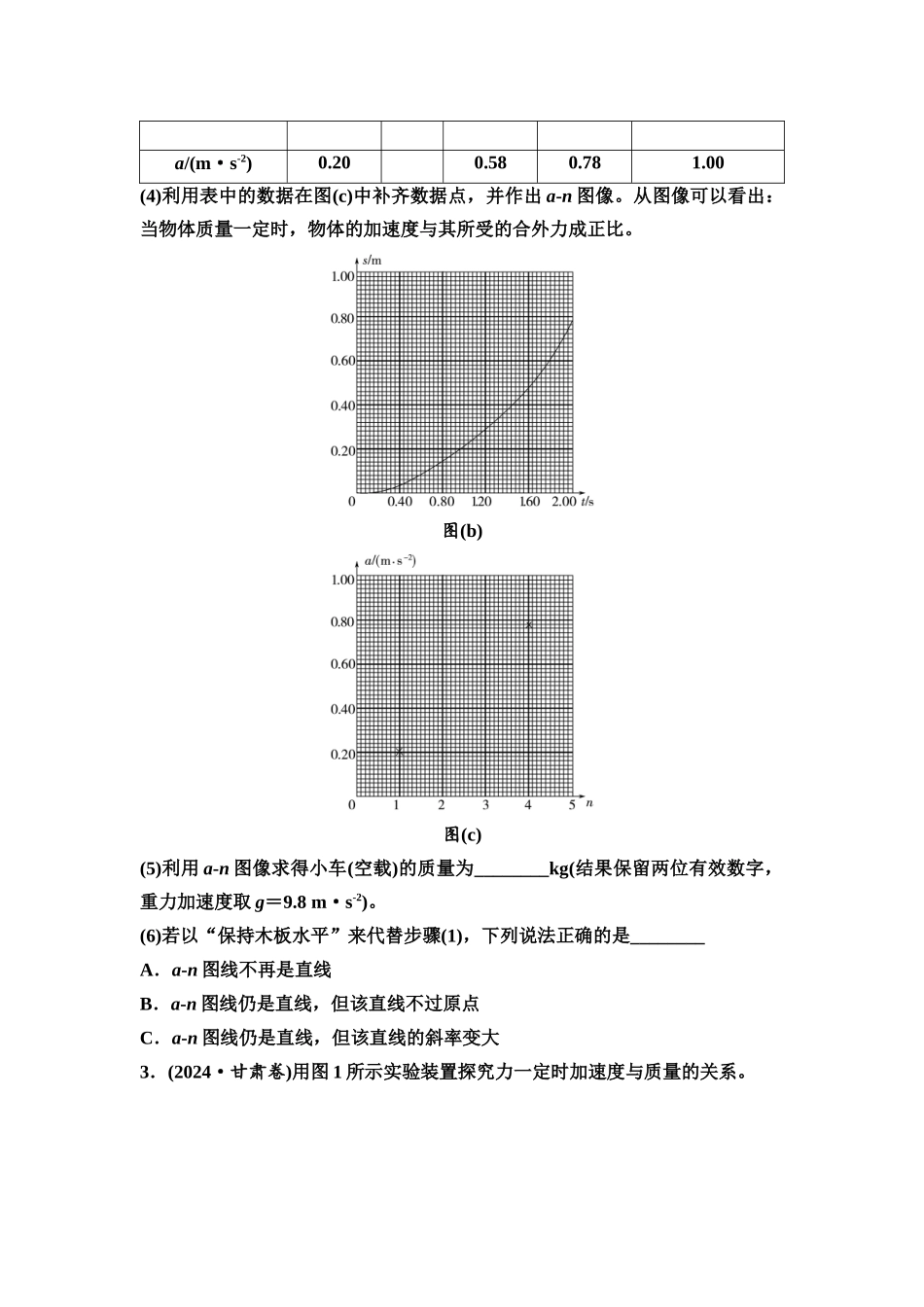2026版《课堂新坐标》高三物理一轮复习通用版实验对点训练4探究加速度与物体受力、物体质量的关系.docx_第2页