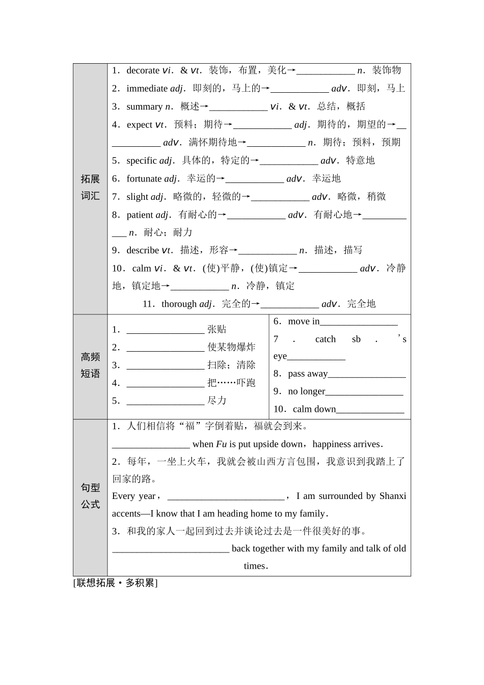 2026版《课堂新坐标》高三英语一轮复习北师大版03必修第一册UNIT3CELEBRATIONS.docx_第2页