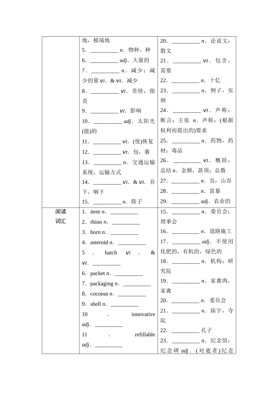 2026版《课堂新坐标》高三英语一轮复习北师大版12第一部分选择性必修第一册UNIT3CONSERVATION(1).docx_第2页