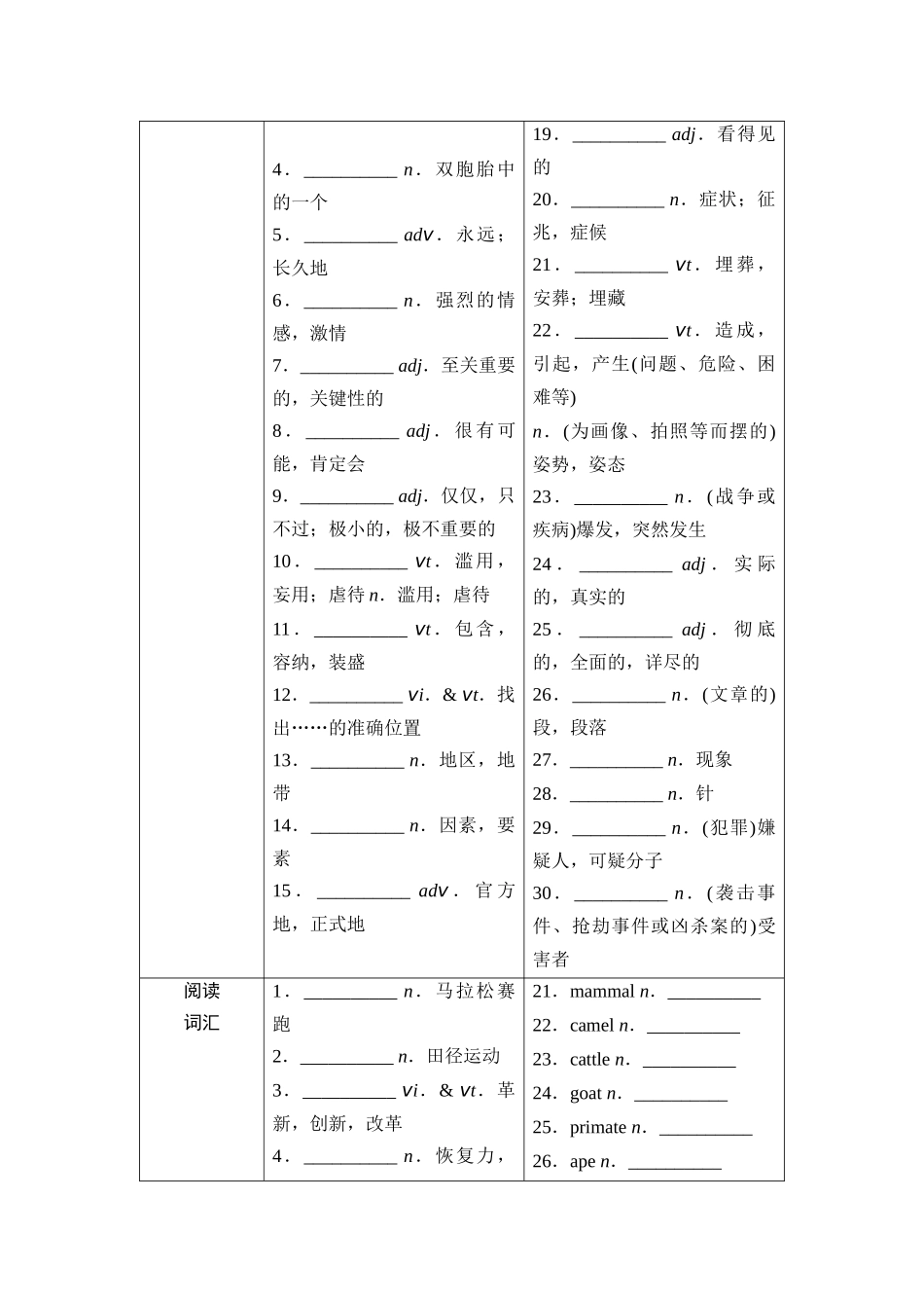 2026版《课堂新坐标》高三英语一轮复习北师大版18第一部分选择性必修第三册UNIT9HUMANBIOLOGY(1).docx_第2页
