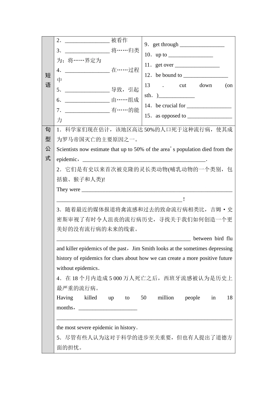 2026版《课堂新坐标》高三英语一轮复习北师大版18选择性必修第三册UNIT9HUMANBIOLOGY.docx_第3页
