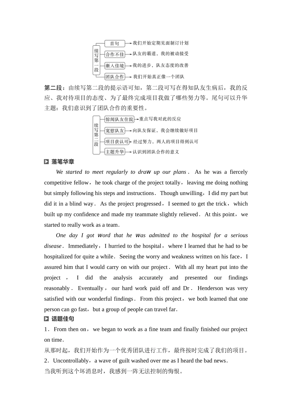 2026版《课堂新坐标》高三英语一轮复习北师大版45第三部分读后续写第二节第3讲续写热点话题团队合作.docx_第3页