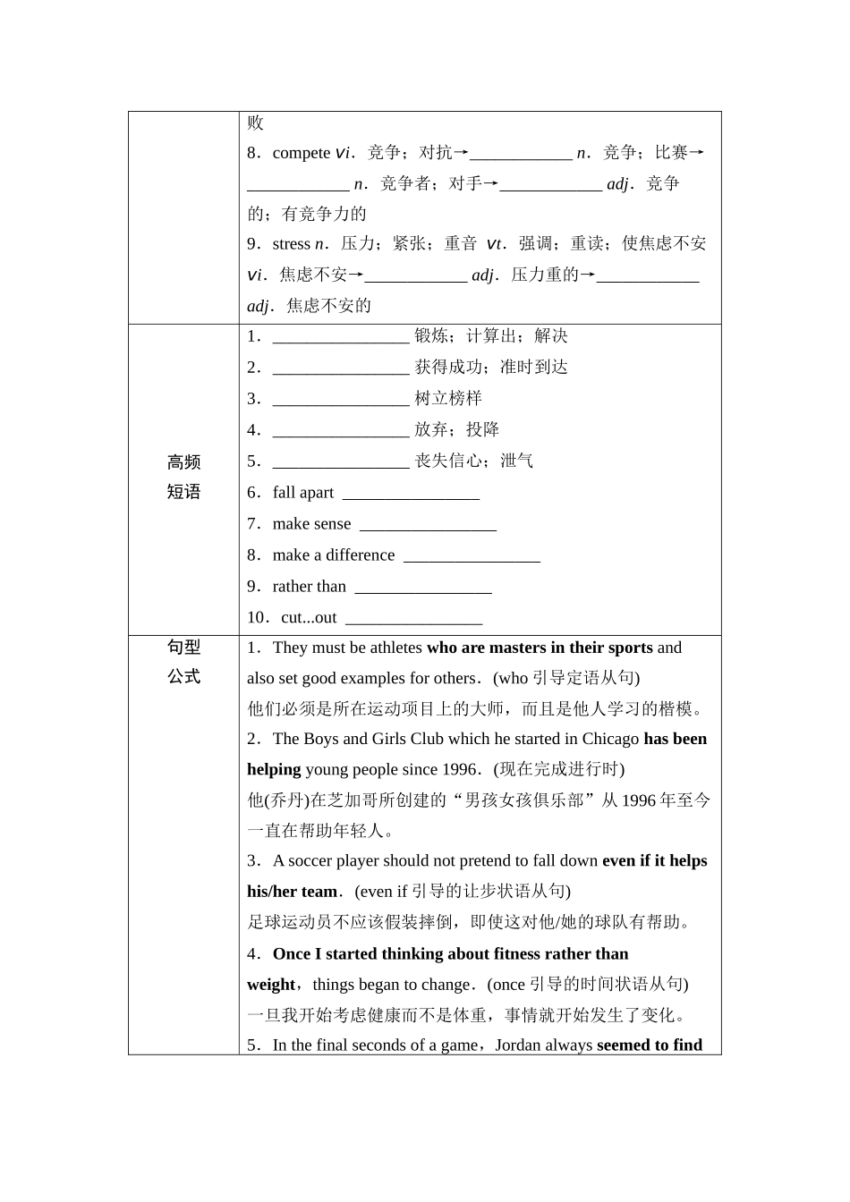 2026版《课堂新坐标》高三英语一轮复习人教版04第一部分必修第一册UNIT3SPORTSANDFITNESS.docx_第3页