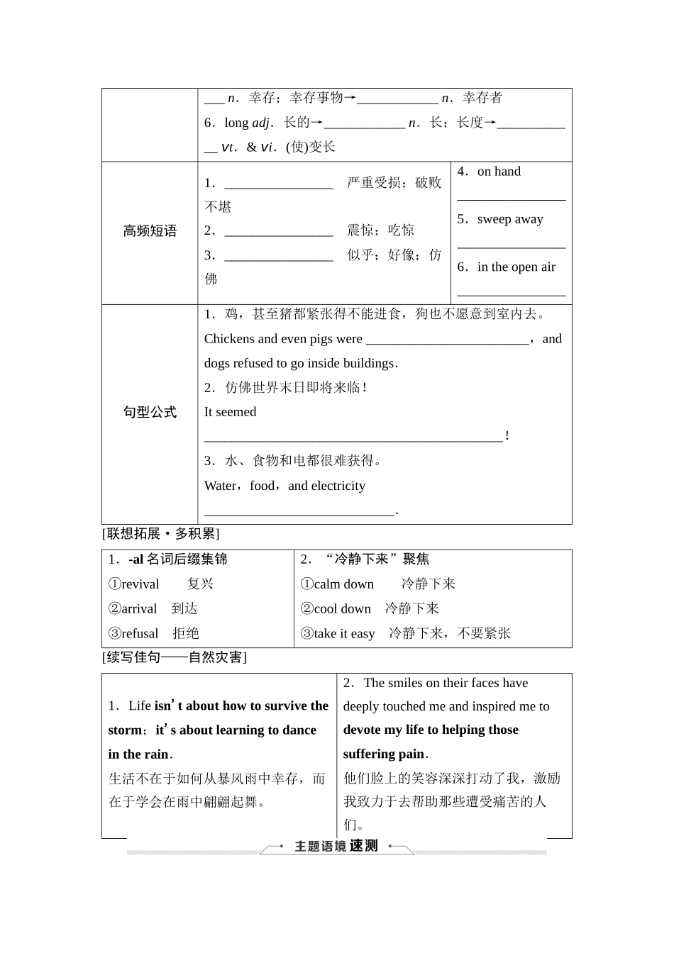 2026版《课堂新坐标》高三英语一轮复习人教版05必修第一册UNIT4NATURALDISASTERS.docx_第2页