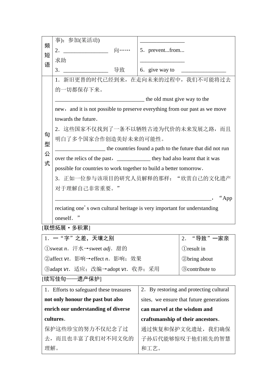 2026版《课堂新坐标》高三英语一轮复习人教版07必修第二册UNIT1CULTURALHERITAGE.docx_第2页