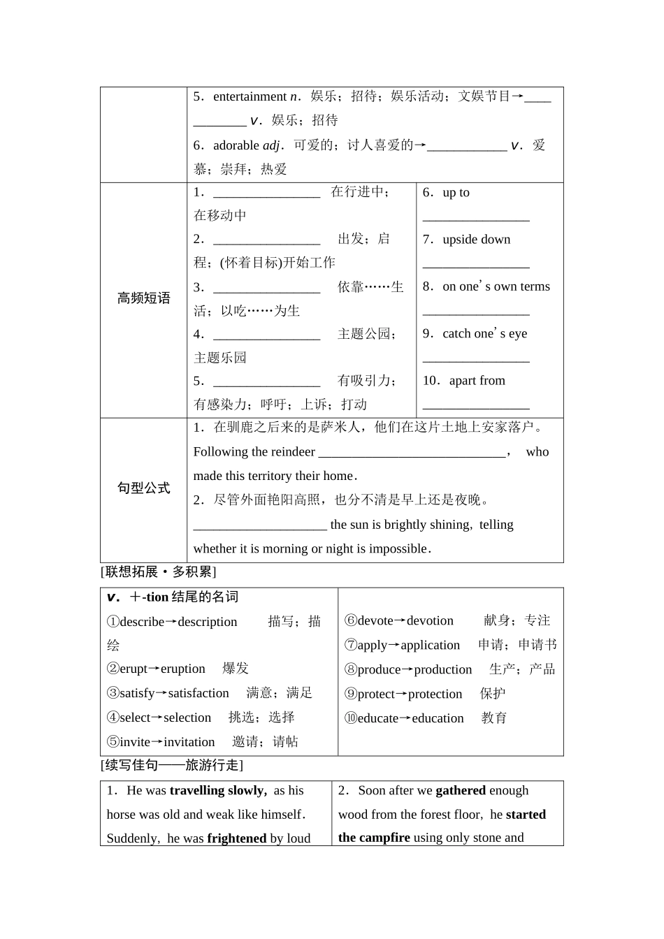 2026版《课堂新坐标》高三英语一轮复习人教版19选择性必修第一册UNIT3FASCINATINGPARKS.docx_第2页