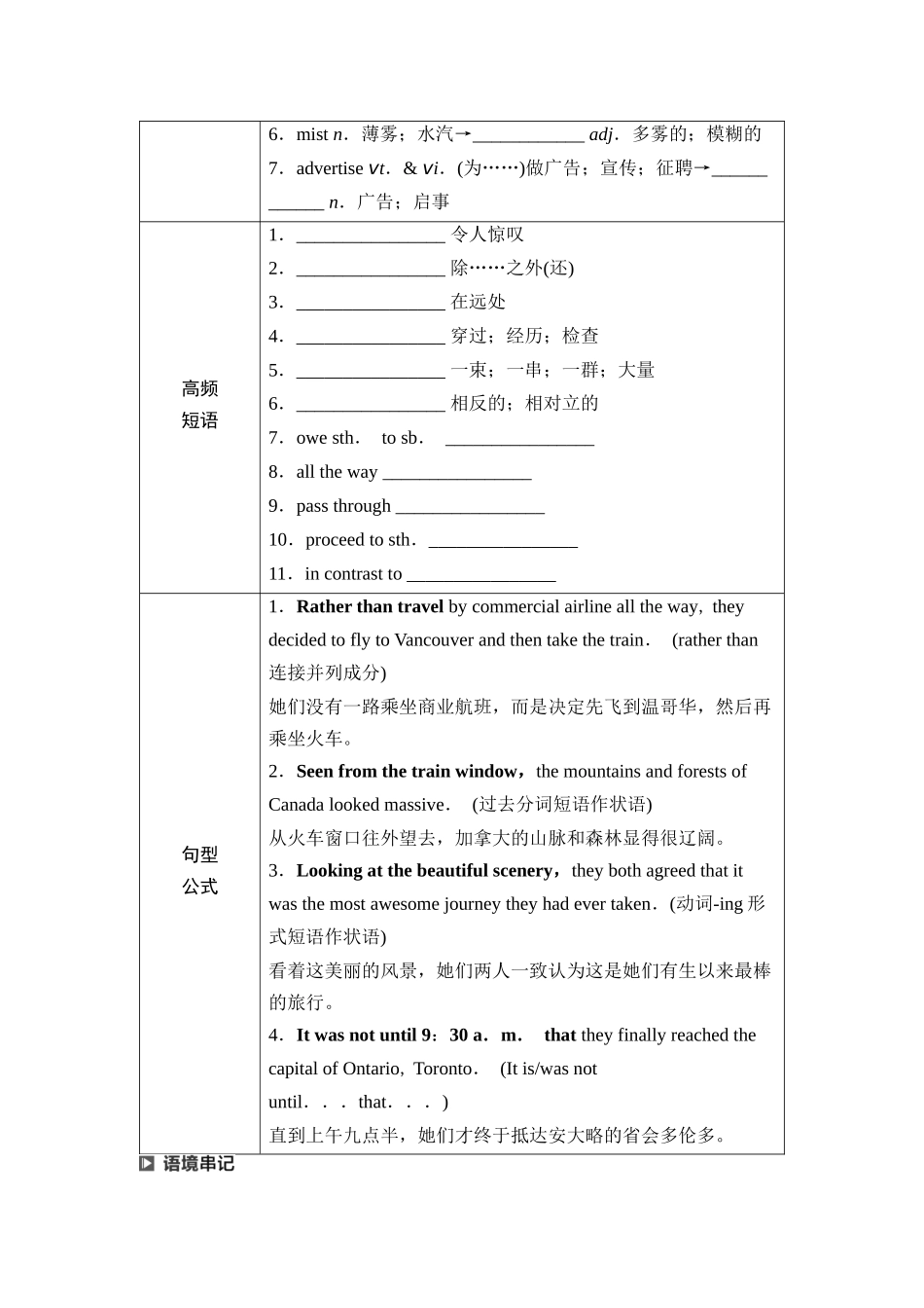 2026版《课堂新坐标》高三英语一轮复习人教版25第一部分选择性必修第二册UNIT4JOURNEYACROSSAVASTLAND.docx_第3页