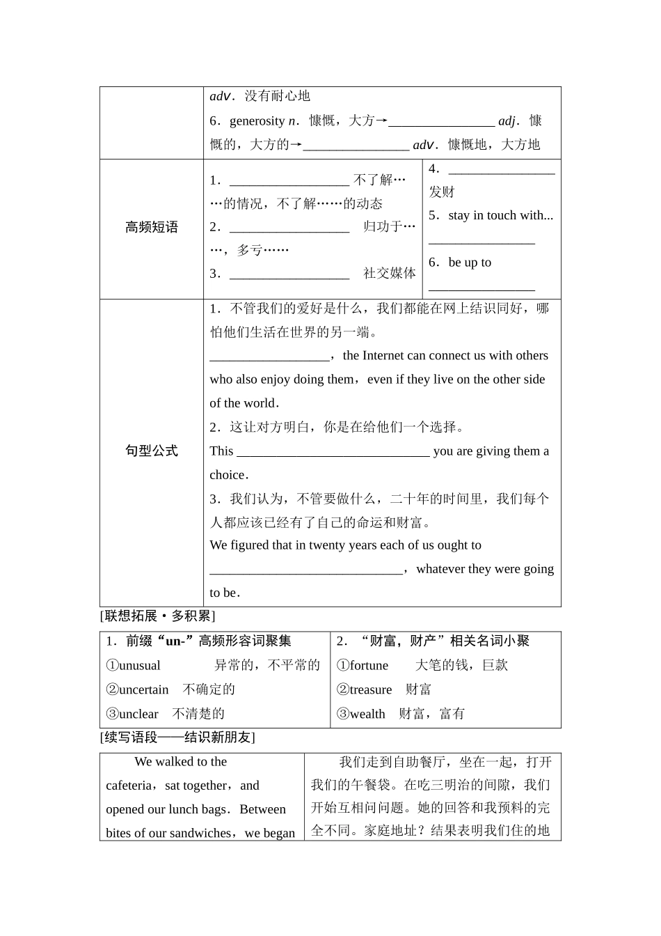 2026版《课堂新坐标》高三英语一轮复习外研社版04必修第一册Unit4Friendsforever.docx_第2页
