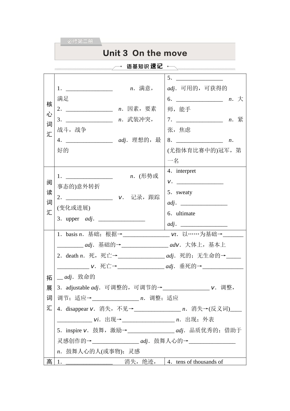 2026版《课堂新坐标》高三英语一轮复习外研社版09必修第二册Unit3Onthemove.docx_第1页