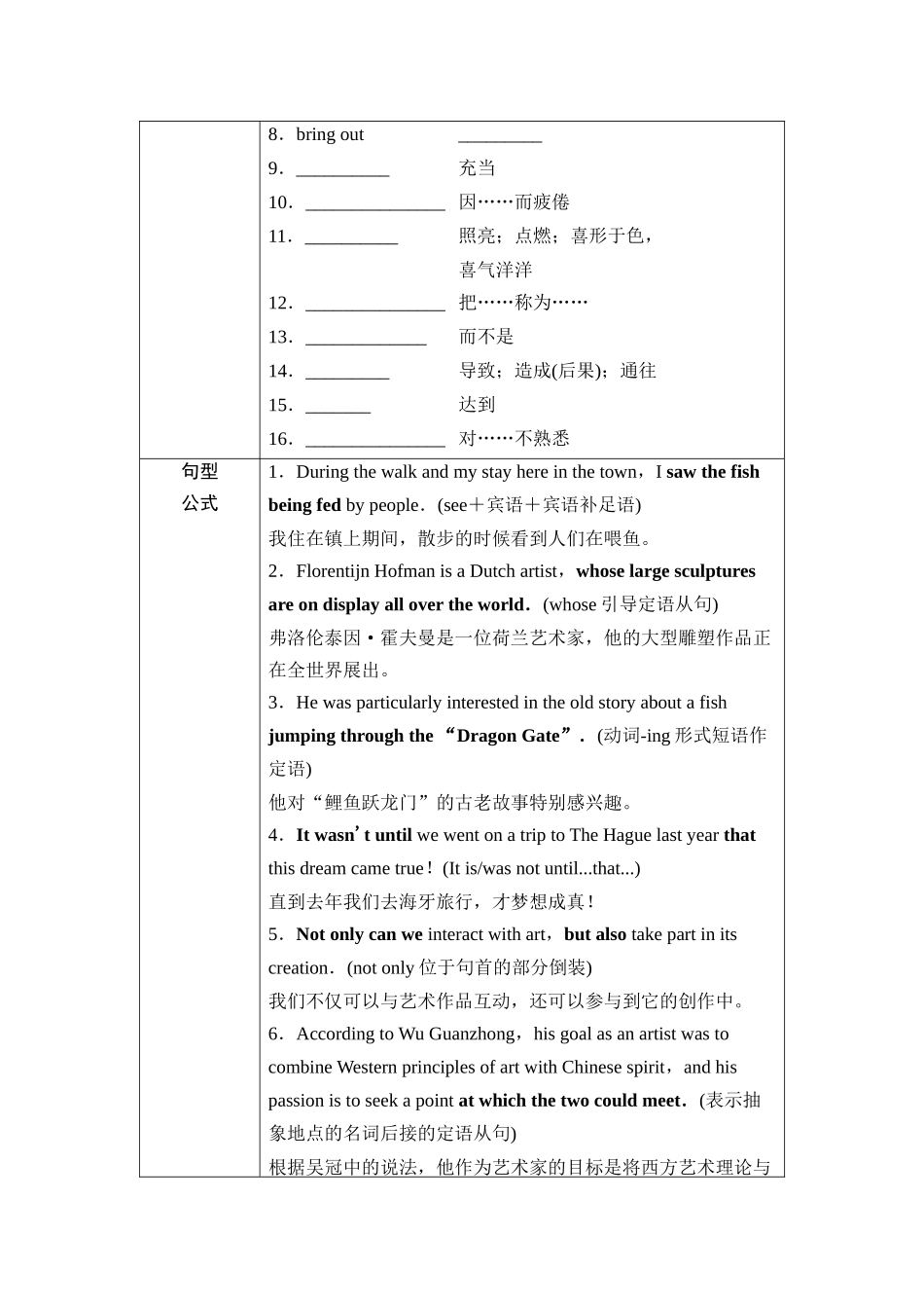 2026版《课堂新坐标》高三英语一轮复习外研社版22第一部分选择性必修第一册Unit4Meetingthemuse(1).docx_第3页
