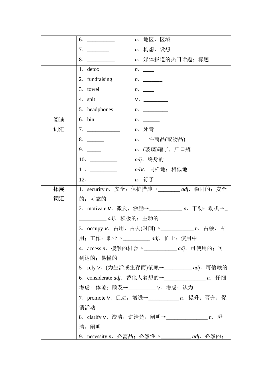 2026版《课堂新坐标》高三英语一轮复习外研社版26第一部分选择性必修第二册Unit2Improvingyourself(1).docx_第2页