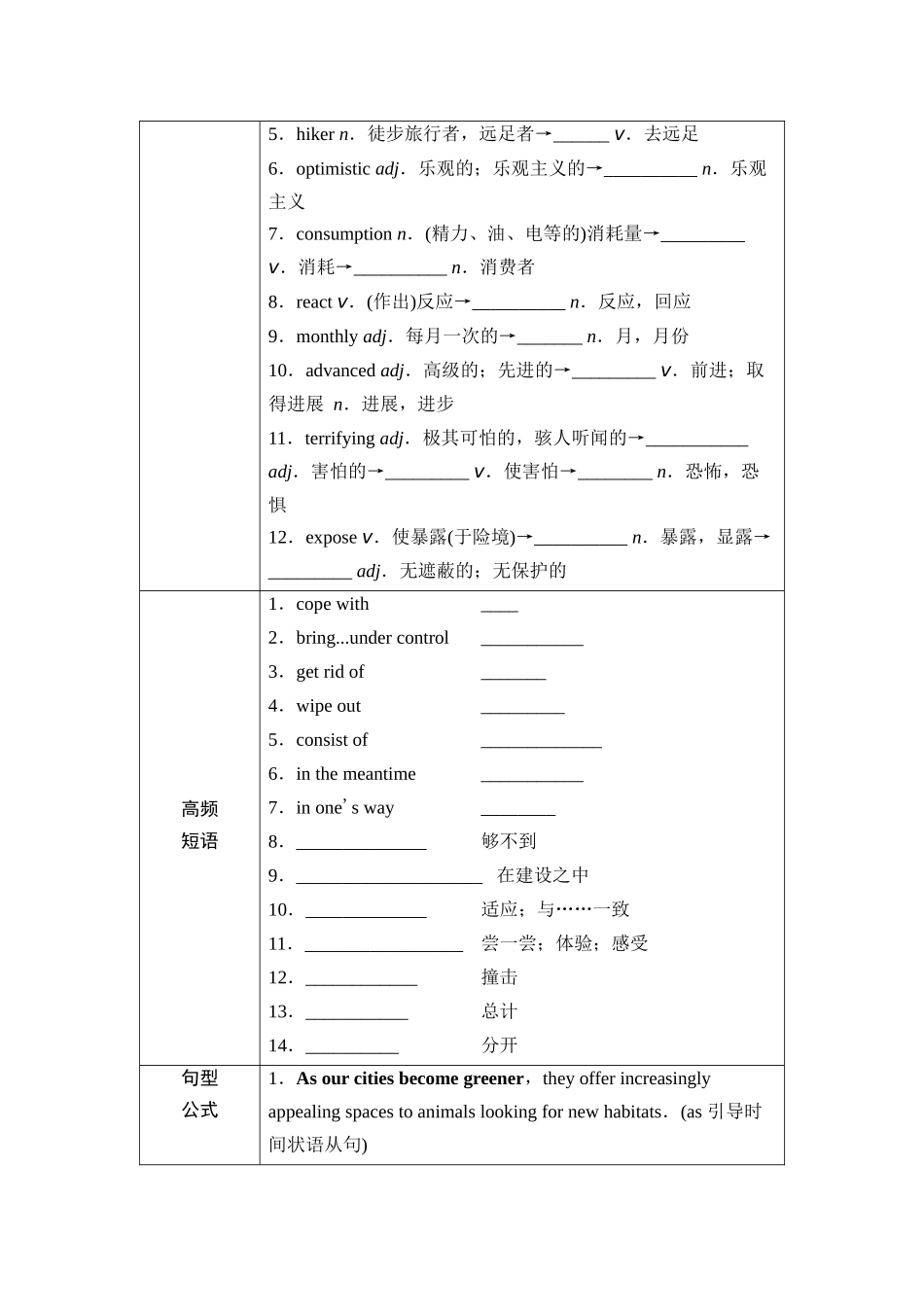 2026版《课堂新坐标》高三英语一轮复习外研社版30第一部分选择性必修第二册Unit6Survival(1).docx_第3页