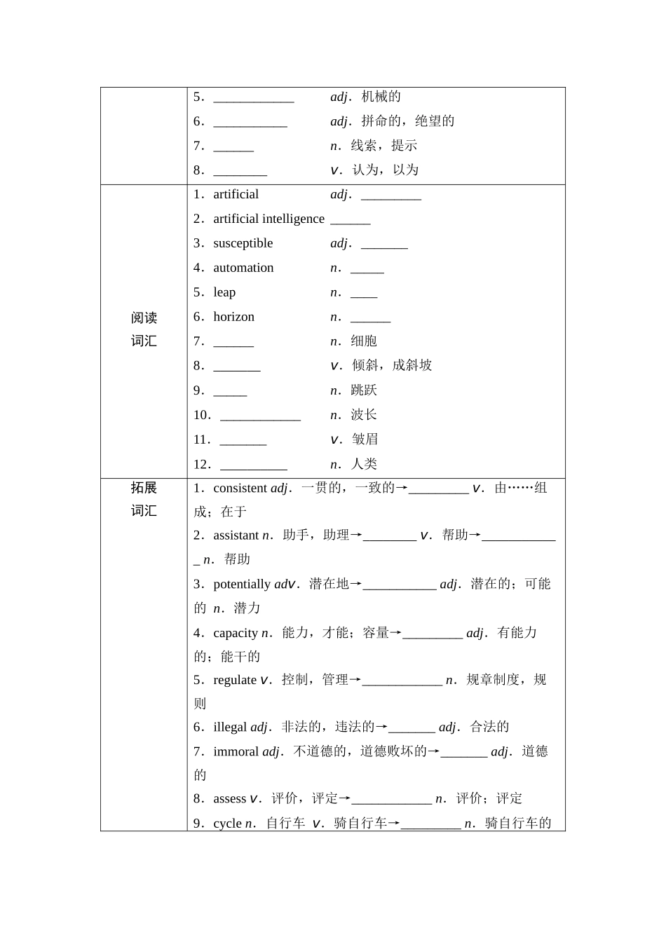 2026版《课堂新坐标》高三英语一轮复习外研社版34第一部分选择性必修第三册Unit4Aglimpseofthefuture(1).docx_第2页