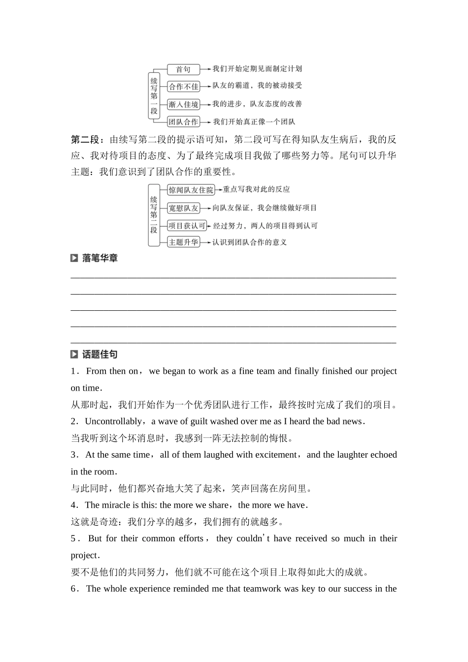 2026版《课堂新坐标》高三英语一轮复习外研社版66第三部分读后续写第二节第3讲续写热点话题团队合作(1).docx_第3页