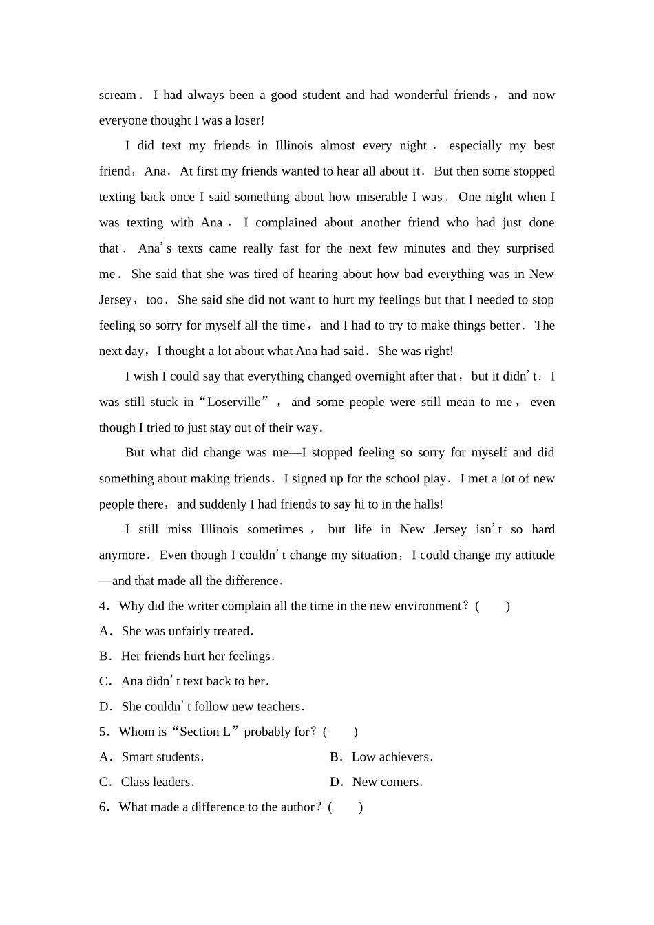 2026版《课堂新坐标》高三英语一轮复习译林版01课时数智作业(一)必修第一册UNIT1Backtoschool.docx_第3页