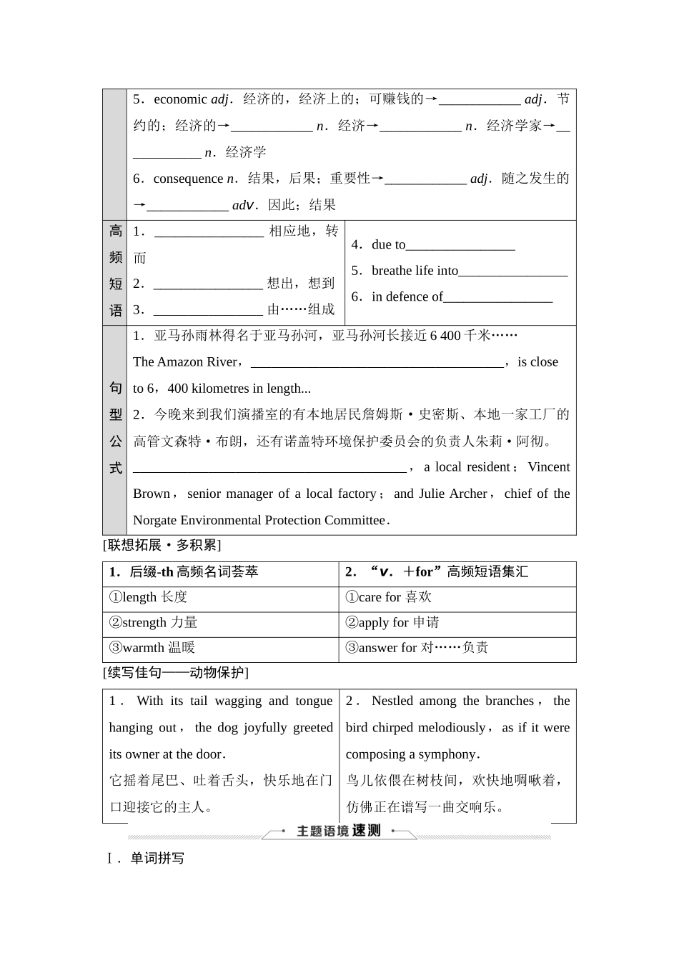 2026版《课堂新坐标》高三英语一轮复习译林版09必修第三册UNIT1Natureinthebalance.docx_第2页