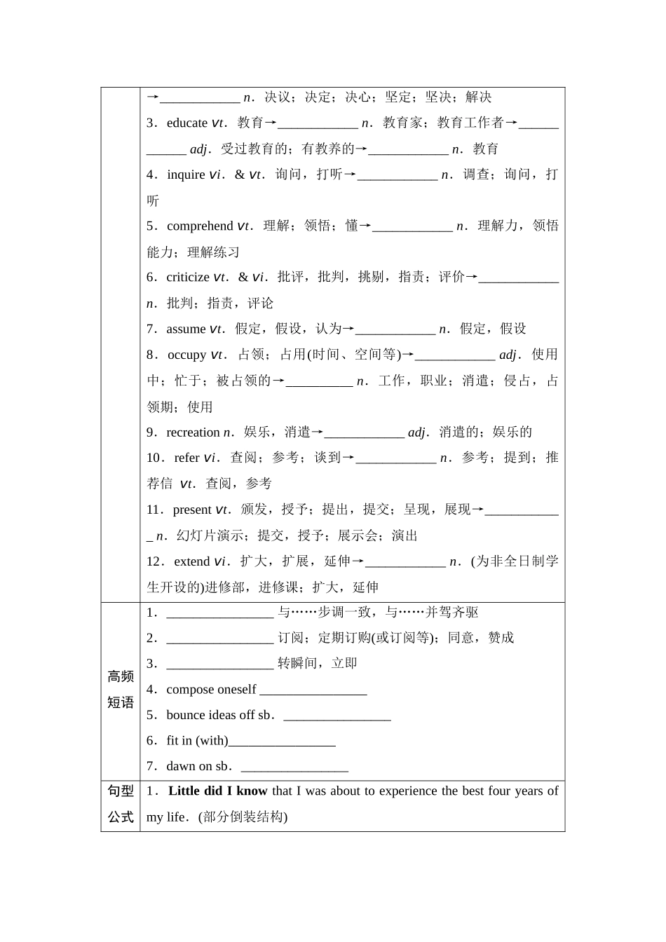 2026版《课堂新坐标》高三英语一轮复习译林版28第一部分选择性必修第四册UNIT4Nevertoooldtolearn(1).docx_第2页