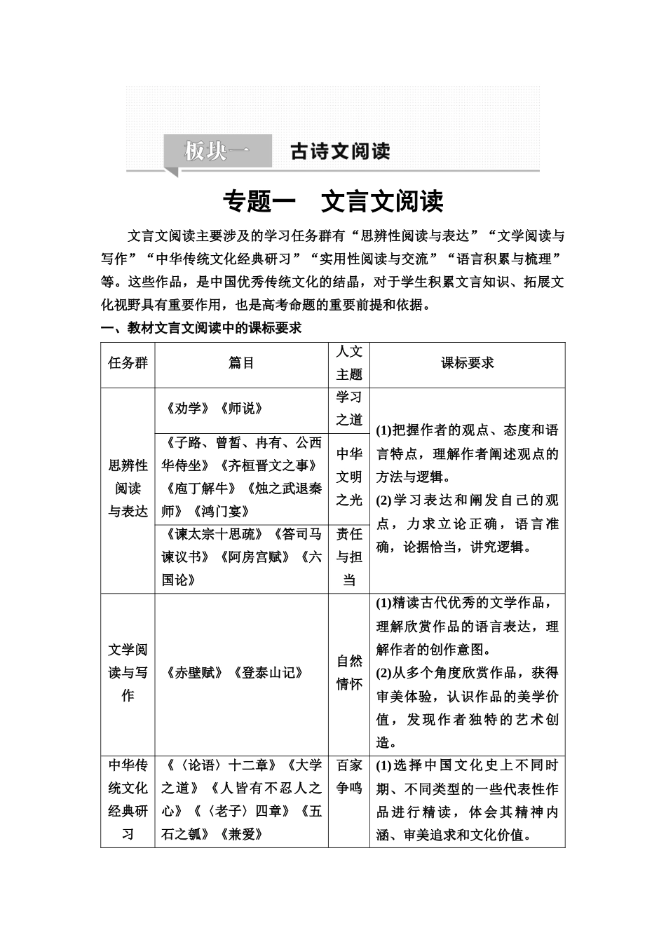 2026版《课堂新坐标》高三语文一轮复习（教考衔接）01板块一专题一练案1《劝学》《师说》.docx_第1页