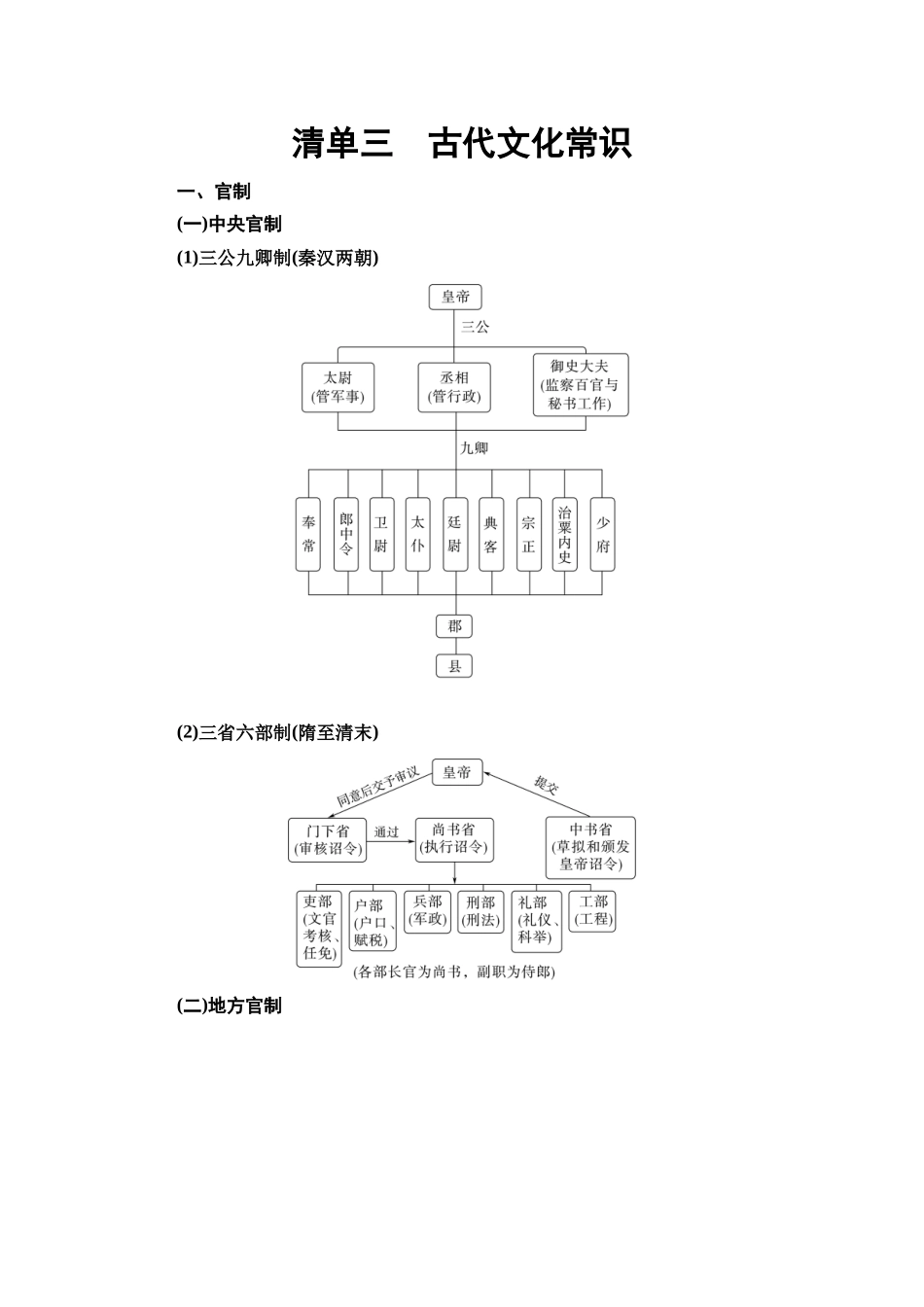 2026版《课堂新坐标》高三语文一轮复习（教考衔接）03清单三古代文化常识.docx_第1页
