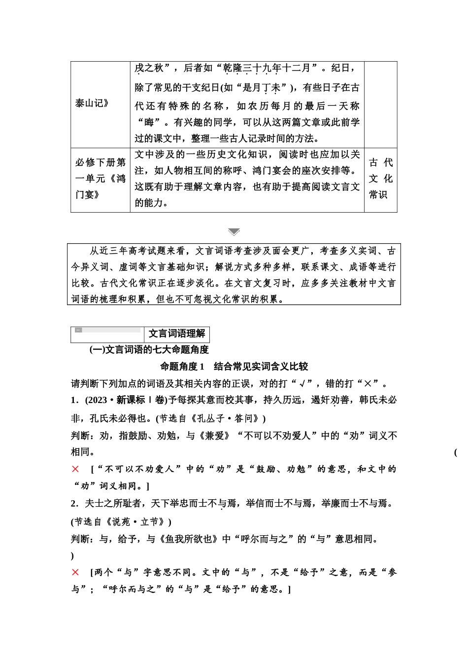 2026版《课堂新坐标》高三语文一轮复习（教考衔接）22板块一专题一学案22词语理解与文化常识识记.docx_第2页
