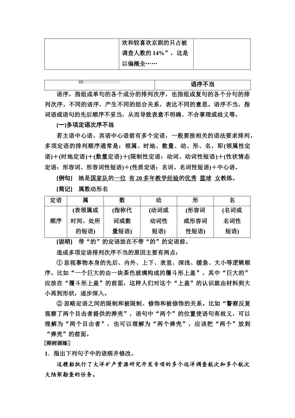 2026版《课堂新坐标》高三语文一轮复习（教考衔接）55板块四学案60辨析并修改病句——语序不当和搭配不当.docx_第2页