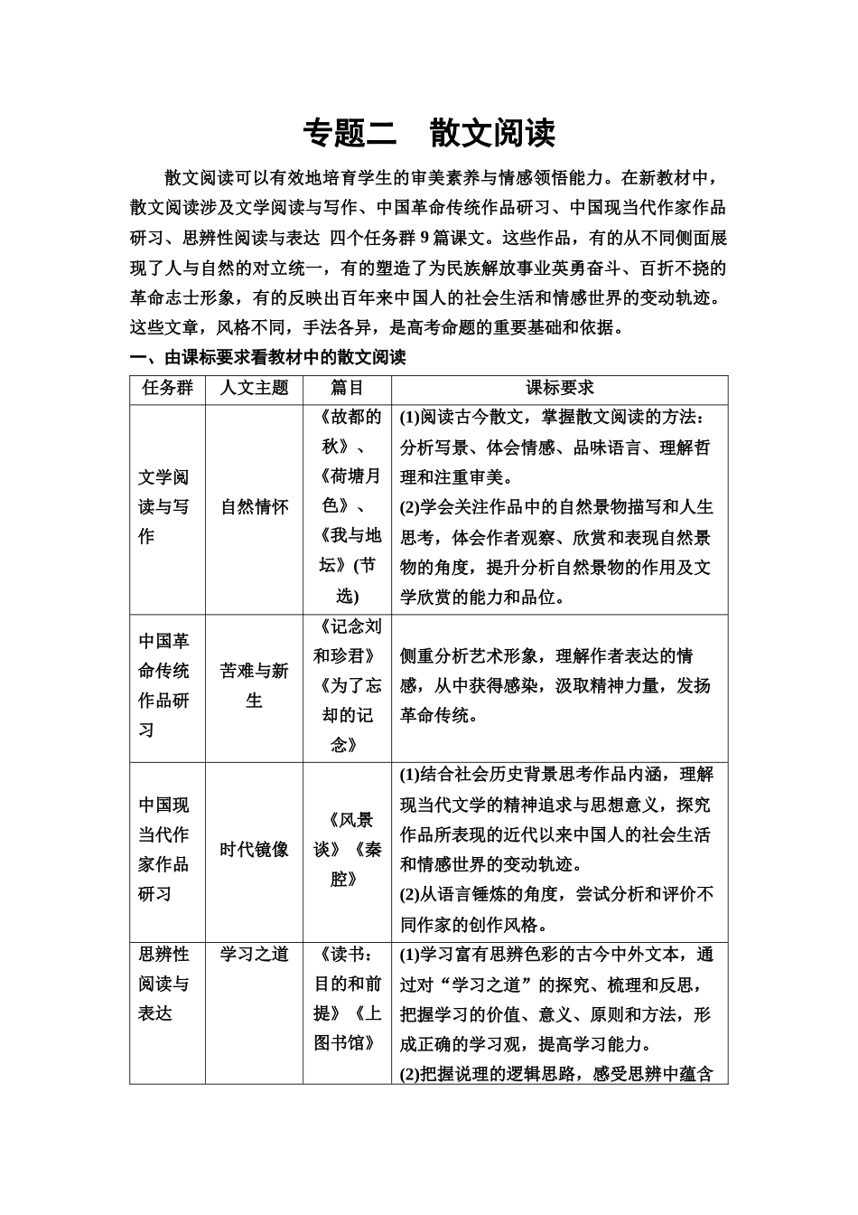 2026版《课堂新坐标》高三语文一轮复习（教考衔接）56板块三专题二学案51分析散文的文本特征.docx_第1页