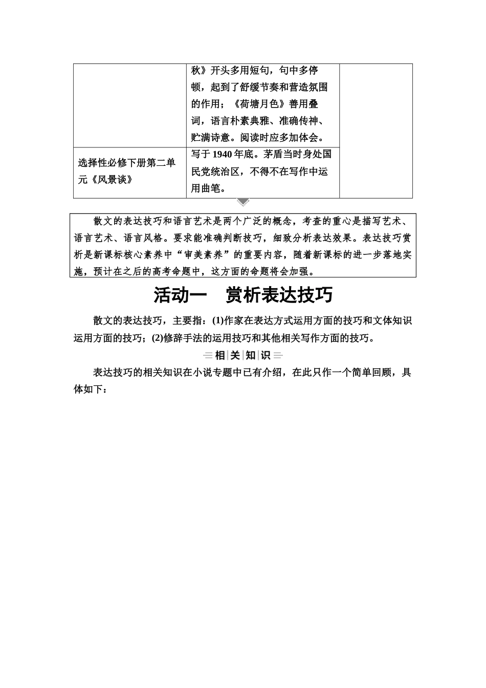 2026版《课堂新坐标》高三语文一轮复习（教考衔接）60板块三专题二学案55赏析散文的表达技巧和语言艺术.docx_第2页