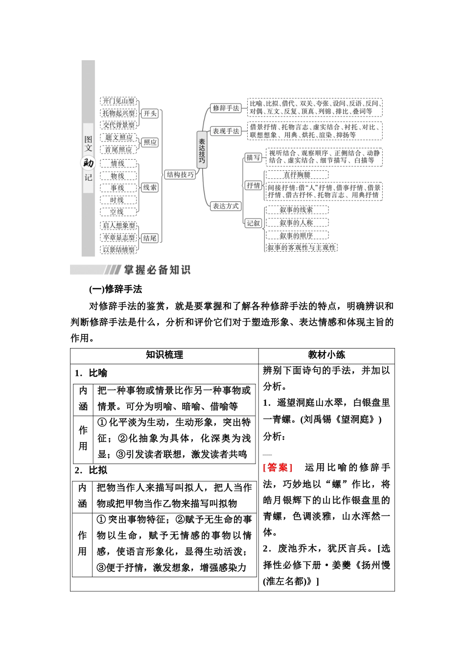 2026版《课堂新坐标》高三语文一轮复习（通用版）44板块三专题二考题研析第3讲灵活界定手法，直击诗歌表达技巧分析题.docx_第3页