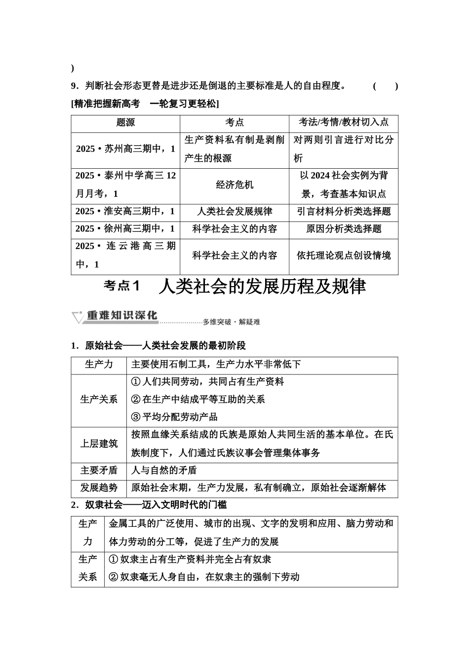 2026版《课堂新坐标》高三政治一轮复习江苏专版02必修1第一课社会主义从空想到科学、从理论到实践的发展(1).docx_第3页