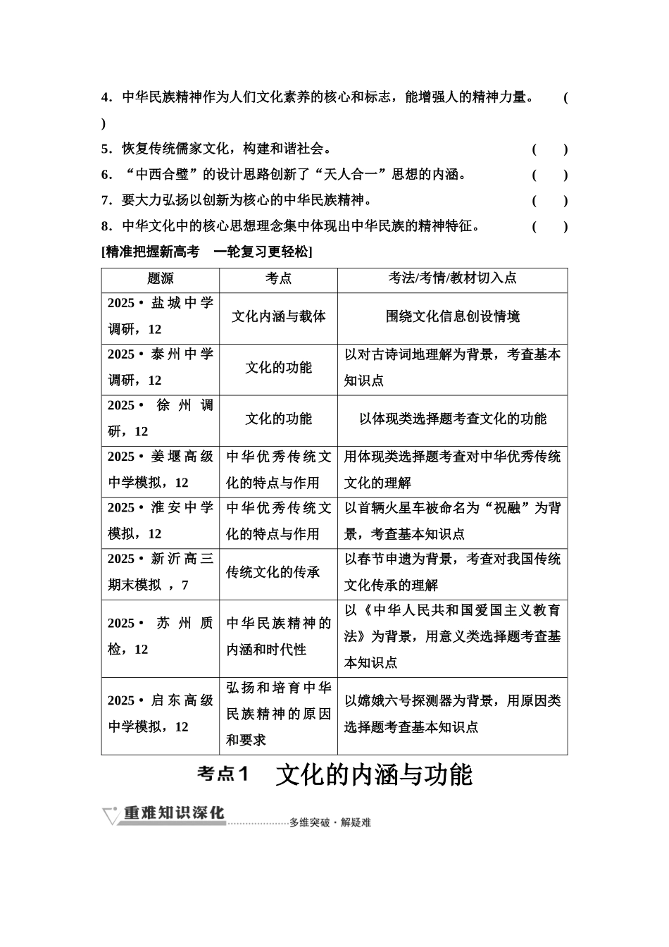 2026版《课堂新坐标》高三政治一轮复习江苏专版31必修4第三单元第二十三课继承发展中华优秀传统文化(1).docx_第2页