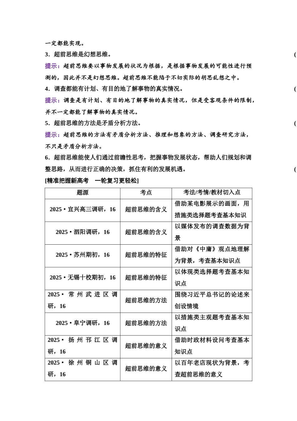 2026版《课堂新坐标》高三政治一轮复习江苏专版63选择性必修3第四单元第五十二课创新思维要力求超前.docx_第2页