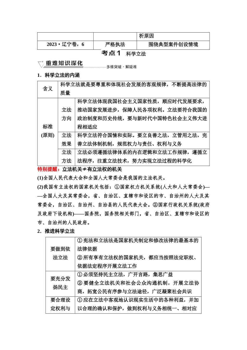 2026版《课堂新坐标》高三政治一轮复习通用版23必修3第三单元第十六课课时1科学立法与严格执法.docx_第3页