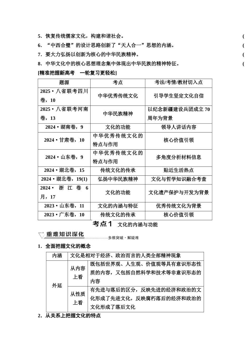 2026版《课堂新坐标》高三政治一轮复习通用版34必修4第三单元第二十三课继承发展中华优秀传统文化(1).docx_第2页